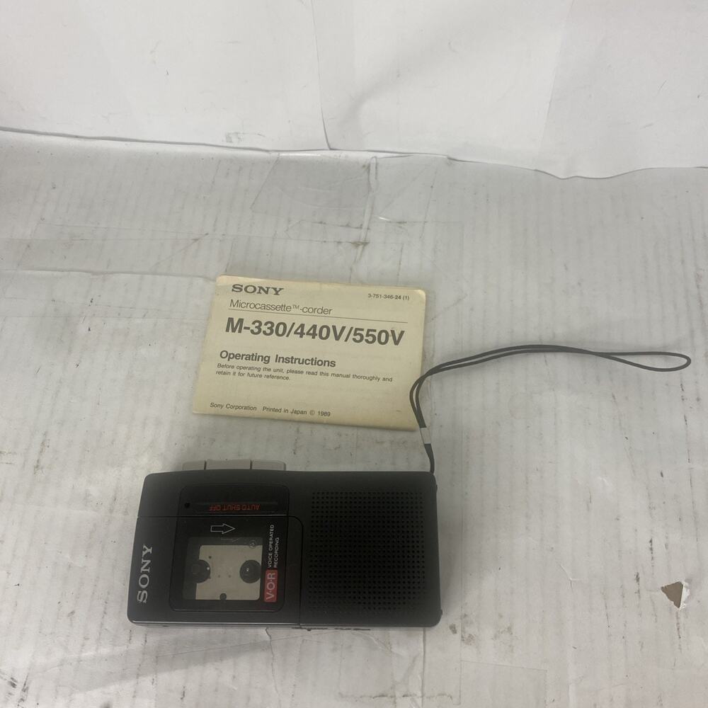 Sony M-440V Microcassette-Corder Black Handheld VOR Manual For Repair Parts Only